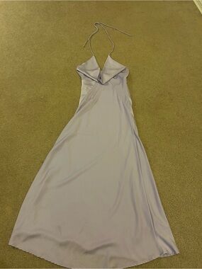 SHEIN Lavender Cowl Halter Backless Slip Dress